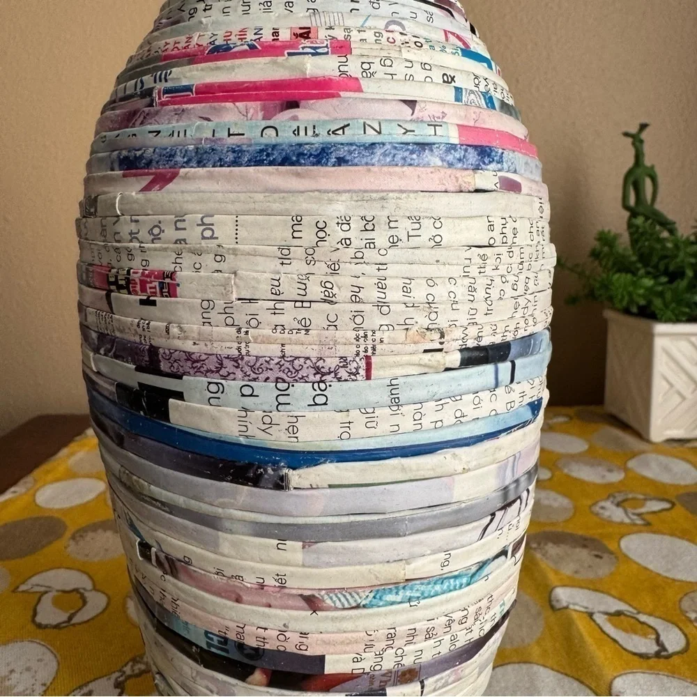 Handmade coiled magazine vase